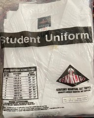 Century Martial Arts Tae Kwon Do, Uniform Student White Size 5 (Adult Large)
