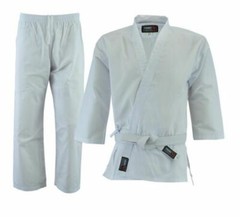 PHENOM Fightwear Karate Suit Poly Cotton White Gi Uniform Belt Judo Training