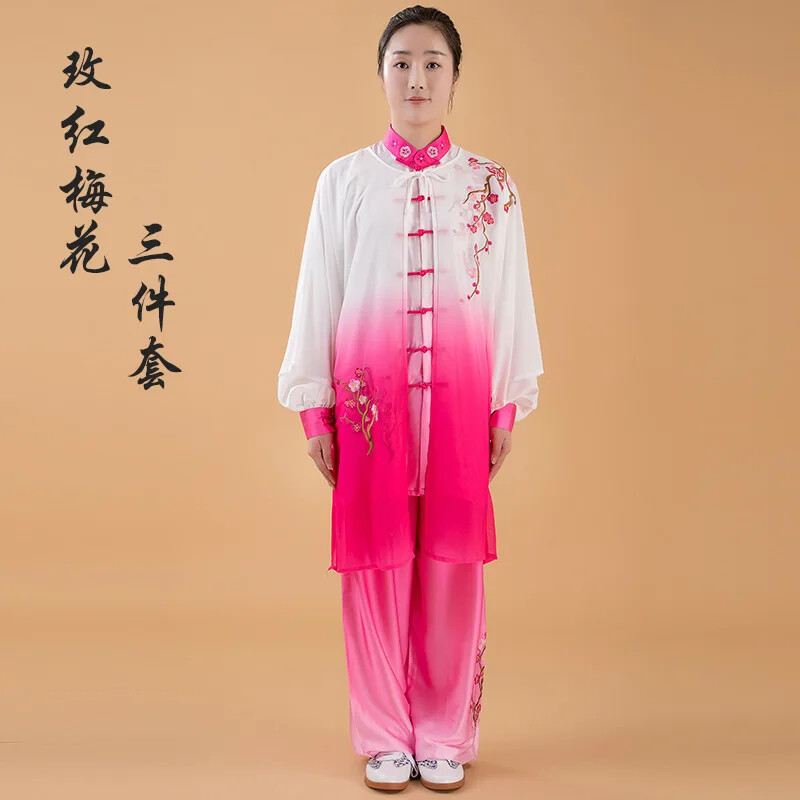 Women Silk Satin Chinese Tai Chi Suit Female Kung Fu Wushu Martial Arts Uniform