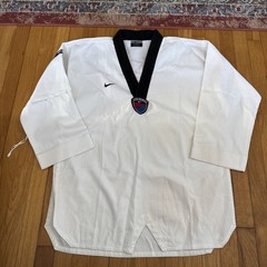VTG Nike Korea Taekwondo White Karate Kimono Embroidered Swoosh Logo 9/190
