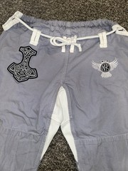 Raven Fightwear Men’s Thor Nordic Uniform Premium BJJ Gi Grey A3t1 Top A2t1 Bott