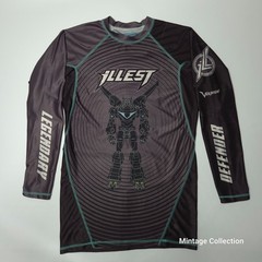 RARE ILLEST WORLWIDE x VOLTRON BRAZILIAN JIU JITSU BJJ MMA RASH GUARD SIZE LARGE