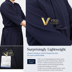 VIXIA Premium Jersey Kendo Gi Uniform Lightweight Quick Dry Navy Blue Size [X]