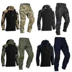 Tactical Camouflage Suit Combat Shirt Cargo Pants for Airsoft Paintball Hunting