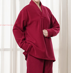 Fall Winter Unisex Meditation Monk Thicken uniform Warm Lay Zen flannel Outfits