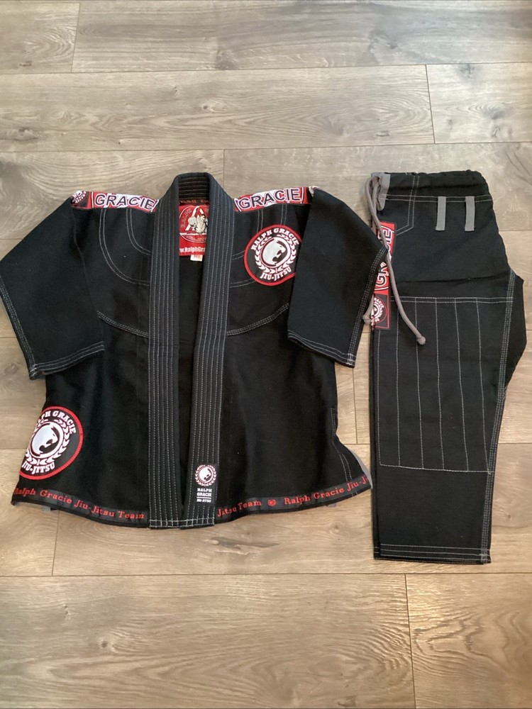 RALPH GRACIE JIU-JITSU Black Top JACKET Pants Youth Set Size M1