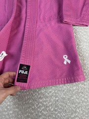 Fuji Kimonos BJJ Brazilian Jiu Jitsu Kimono Gi Jacket Girls XS Top Pink Ribbon