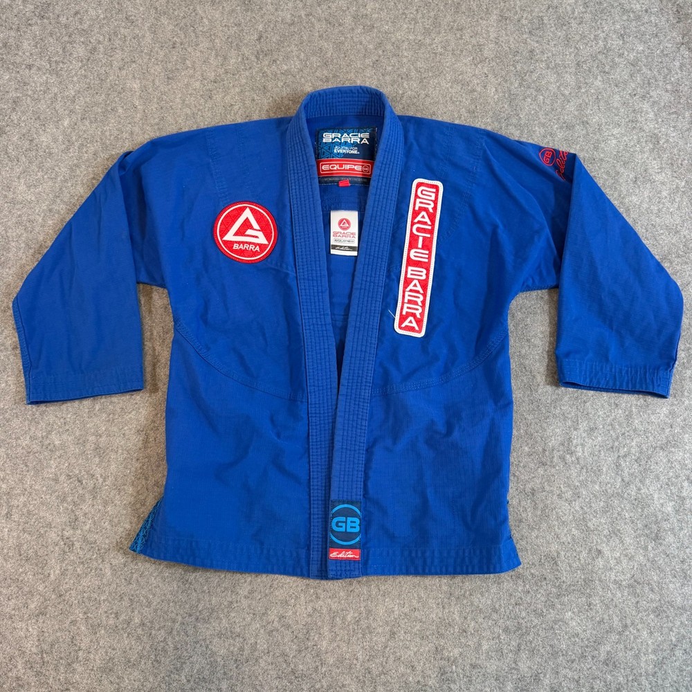 Gracie Barra Blue GB Equipe Edition Jiu Jitsu Kimono Jacket Youth Size 5 Y5