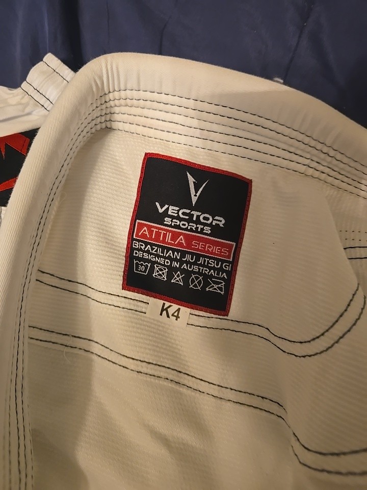 Vector Sports Gi White Size K4 Attila Series Brazilian Jui Jitsu New W/Tags