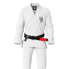 White BJJ Gi Shadow Samurai Inner Lining | Premium Pearl Weave Competition