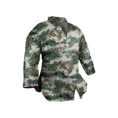 V-Neck Green Digital Camo Taekwondo Karate Gi Uniform Team Demo Martial Arts Set
