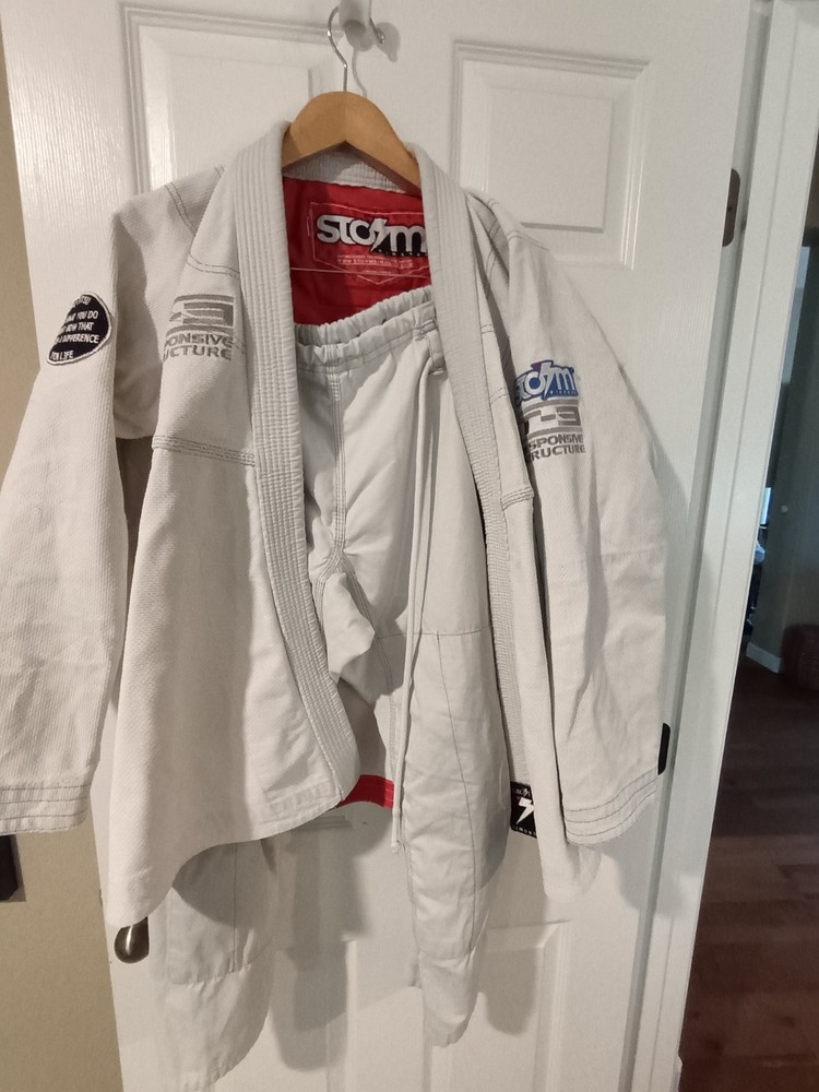 STORM Set White Gi BJJ Top Bottom Kimono Size A2