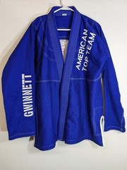 American Top Team Gwinnett Ga Gi MMA UFC Jitsu Judo Shirt Size A2 Blue Century