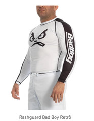 New Bad Boy Retro Rashguard Gi MMA BJJ Shirt Made in Brazil White Adult