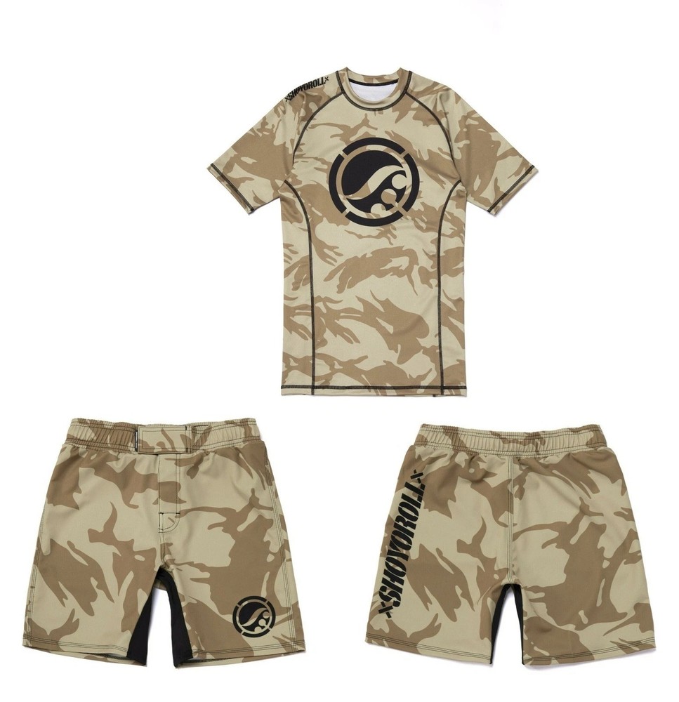 Full Camo MMA Rash Guard & Training Shorts Set | BJJ No Gi Combat Wear