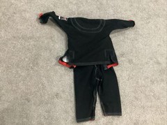 CRNR Combat Jiu Jitsu Gi Mens Size Y-00 Kimono BJJ Fighting Black With Pants