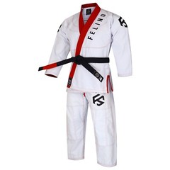 Felino White Adult Premium BJJ Gi Uniform Pearl Weave Brazilian Jiu Jitsu Kimono