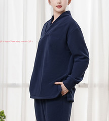 Fall Winter Unisex Meditation Monk Thicken uniform Warm Lay Zen flannel Outfits
