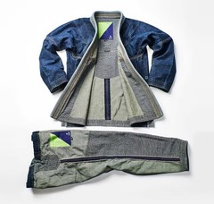 Dark Selvedge Denim Jiu Jitsu Gi: Blue BJJ Kimono, Grappling Suit + Free Postage