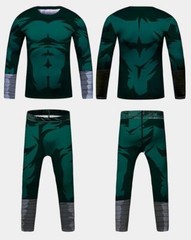 Kids Brazilian Jiu-Jitsu BJJ MMA Rashguard Shorts Set Anime Fighter DBZ