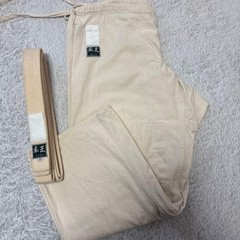 Japanese Judo Gi Uniform gi Top And Bottom Set With Obi, Cream Color, Size 3