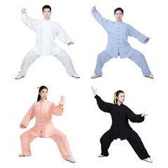 Traditional for Chi Uniform Faux Linen Long Sleeve Martial Arts Kung Fu Clot