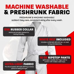 HAWK Fitness BJJ Gi size A2 White Brazilian Jiu Jitsu MMA Training Uniform Unise