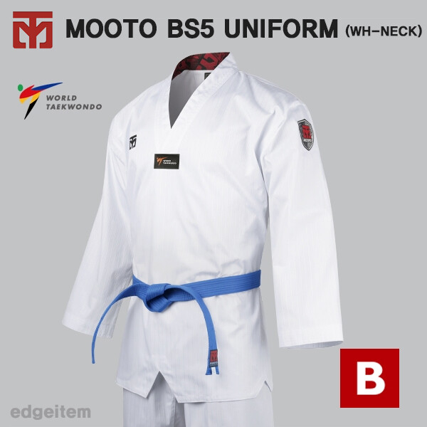 MOOTO BS5 Uniform with White V-Neck Basic Season-5 Standard WT Dobok