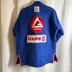 Gracie Barra Gi Jiu Jitsu Kimono Size A2 Blue Equipe Storm 100% Cotton GB MMA