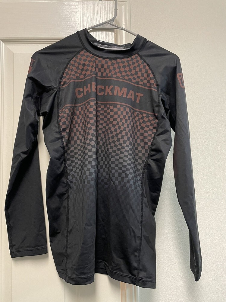 Checkmat BJJ Long sleeve Rashguard Size Adult M Brown And Black Loyal Brand