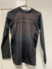 Checkmat BJJ Long sleeve Rashguard Size Adult M Brown And Black Loyal Brand