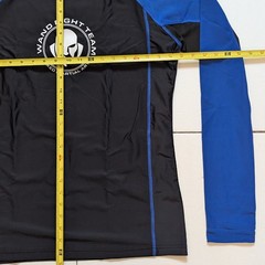 Wanderlei Silva Wand Fight Team MMA Long Sleeve Rash Guard. XXL Used. Black Blue