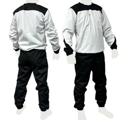 Mizuno Sauna Suit Weight Loss Wear Round Neck Silver Gray × Black Training Set