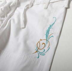 Japanese Tattoo Art Inspired Jiu Jitsu Gi Set White Pearl Weave Uniform