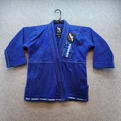 Hayabusa Gold Weave BJJ Jiu Jitsu Gi Jacket Top Youth Y3 Blue 100% Cotton Kimono