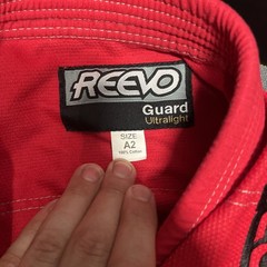 Reevo Guard Ultralight A2 Red Jiu-Jitsu Gi Uniform Set Jacket & Pants, EUC. C5