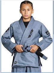 Elite Sports IBJJF Ultra Light BJJ Brazilian Jiu Jitsu Gi for Kids Gray Size C3