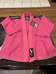 Vector Sports Kids Brazilian Jiu Jitsu BJJ Gear Up, Pink Jacket New! No Belt