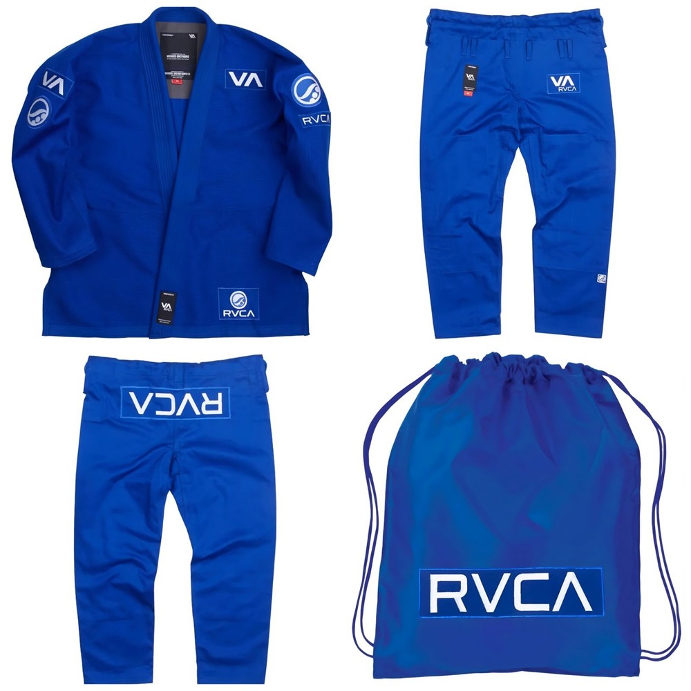 Blue BJJ Gi Shoyoroll Cut RVCA V2 Batch 60 BJJ Kimono Uniform 450 GSM with Bag