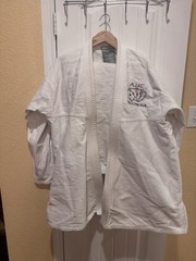 AJJC Size 5 White BJJ MMA Kimono And Pant Set With Belt