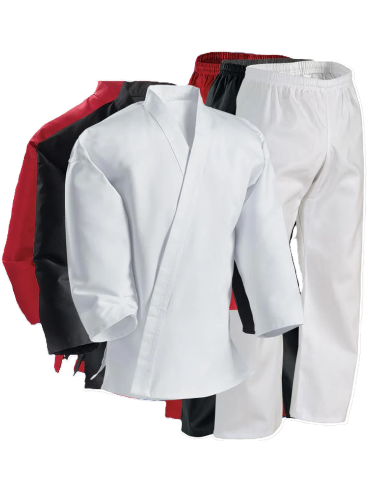 Thapur Sports Elite Lightweight Karate Uniform Gi – White/Black/Red, 8oz Uniform
