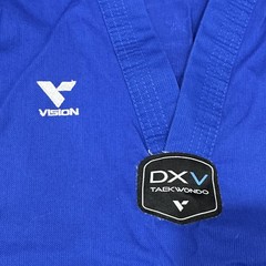 Vision DXV Kids Unisex Tae Kwon Do Uniform Gi/Dobok Set Blue Size 0/140cm