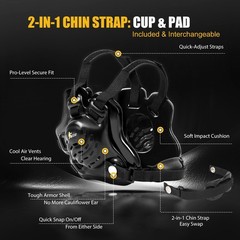 Wrestling Headgear BJJ Ear Guard for Youth & Adult – 2-in-1 Interchangeable C…