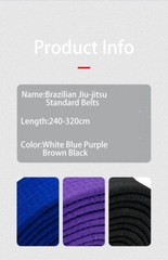 BJJ Standard Belts-Brazilian jiu-jitsu assorted colors belts suitable for traini