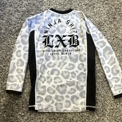 Level Black Grappling Long Sleeve Rashguard Graphic Animal Print YL