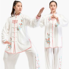 2021 New Style Linen Fabric Women Embroidery Kung Fu Tai Chi Uniform Martial