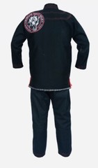 Black Gi w/ Red Stitching and Embroidered Panther