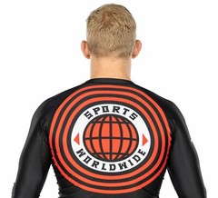 Fuji Retro MMA BJJ Jiu Jitsu LongSleeve Long Sleeve LS Rashguard – Black Red