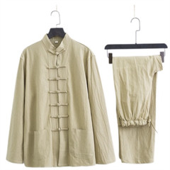 Casual Tang Clothes Tai Chi Uniform Wing Chun Kung fu Suit Soft Cotton Linen #