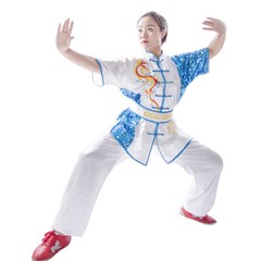 Silk Professional Kungfu Taichi Uniform Martial Arts Wushu Suit Dragon 130~185cm